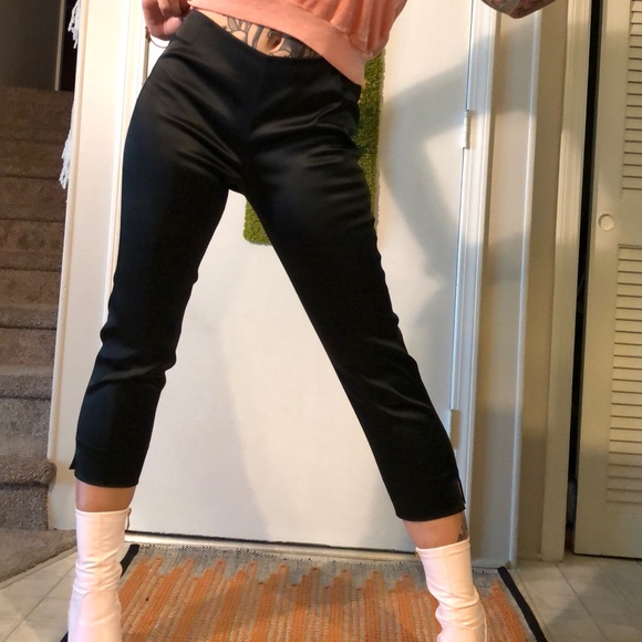 Black Satin Crops - Picture 3 of 4